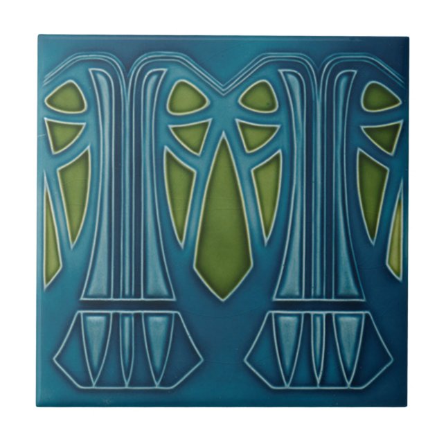 Jugendstil - Palme Fliese (Vorderseite)