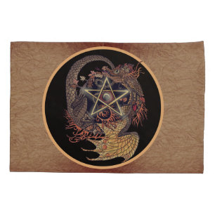 Jugendstil Pentakel Drache Kissenbezug