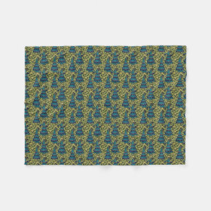 Jugendstil Pfau Nahtloses Muster Vintage Fleecedecke