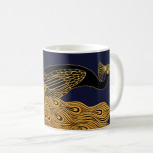 Jugendstil Pfau Will Bradley Kaffeetasse