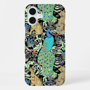 Jugendstil Pfauen Druck, Türkis & Neutrale iPhone 16 Plus Hülle