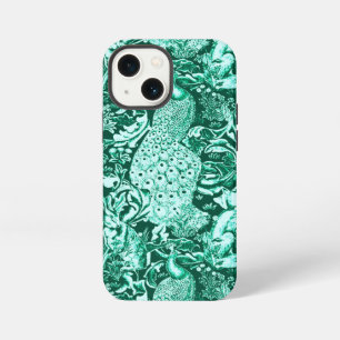 Jugendstil-Pfauenmuster, Türkis und Aqua iPhone Hülle