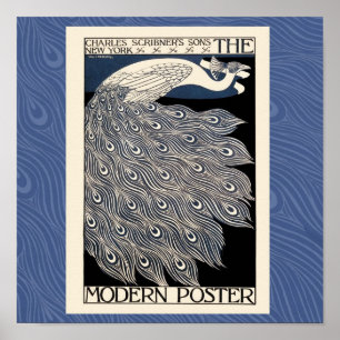 Jugendstil-Pfauenplakat Poster