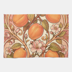 Jugendstil Pfirsichblüten-Ornament Geschirrtuch