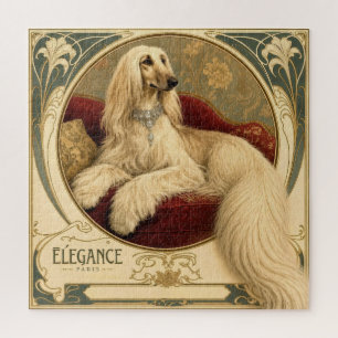 Jugendstil-Porträt eines Afghan Hounds