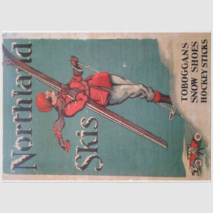 Jugendstil Poster 24 Ski Decoupage Seidenpapier