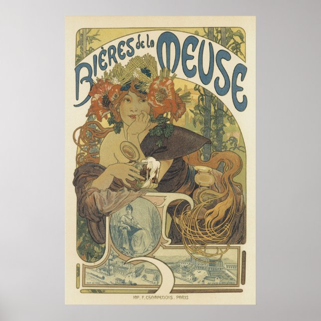Jugendstil-Poster - französische Schönheit Poster (Vorne)