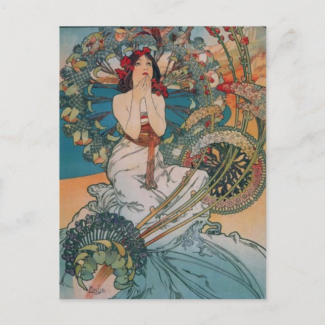 Jugendstil Poster Postkarte (Vorderseite)