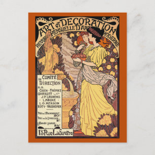 Jugendstil-Postkarte: Kunst & Dekoration Postkarte