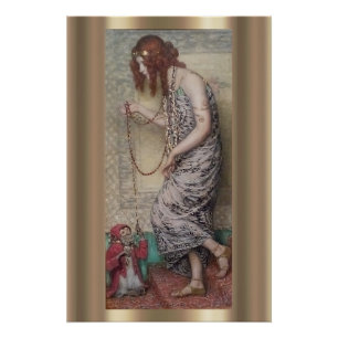 Jugendstil Prinzessin und ihr Affe Malerei Poster