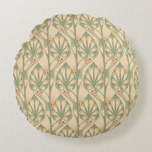 Jugendstil, Retro-Tapete-Design. Rundes Kissen