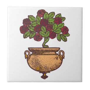 Jugendstil-Rosenbaum-Blumenmuster Fliese