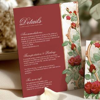 Jugendstil-Rote Rose Grüne Hochzeit Details