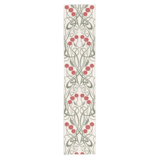 Jugendstil rote Rosen und geschwungene Stiele Kurzer Tischläufer