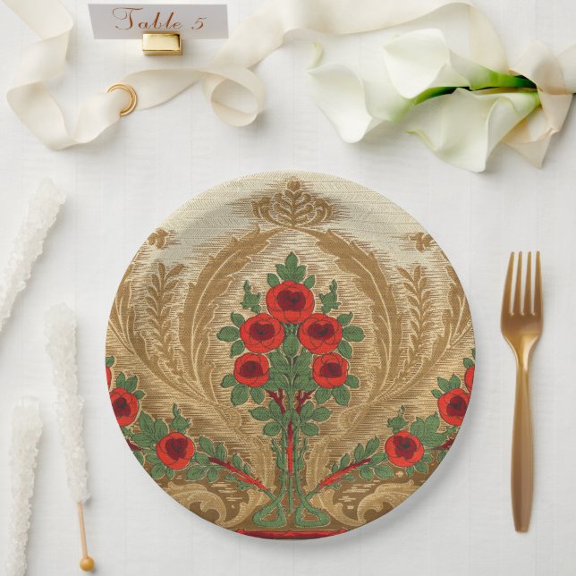 Jugendstil Runde Orangenblüten Sprünge Gestank Pappteller (Hochzeit)