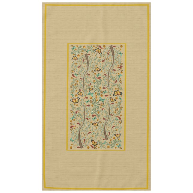 Jugendstil-Schmetterlinge und Orangenbäume 60" x 1 Tischdecke (Vorderseite)