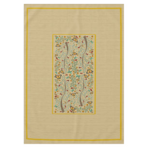 Jugendstil-Schmetterlinge und Orangenbäume 60" x 8 Tischdecke