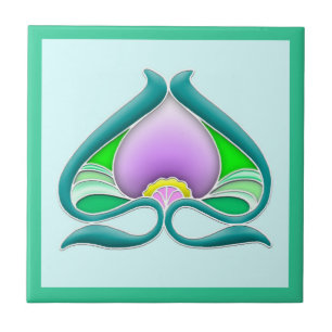 Jugendstil schöne Blume Fliese