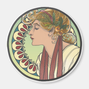 Jugendstil, schöne Frau Magnet