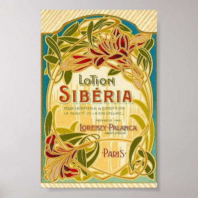 Jugendstil-Schönheitslotion Sibirien-Label Poster (Vorne)