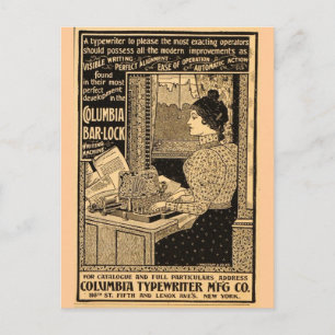 Jugendstil-Schreibmaschinenwerbung Postkarte