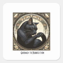 Jugendstil Schwarze Katze Reinigungsdesign