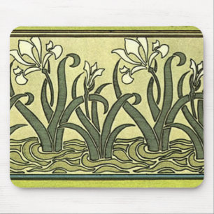 Jugendstil Schwertlilien - Mauspad