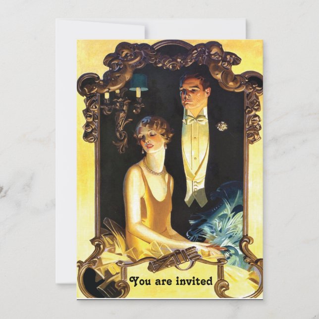 Jugendstil-Sonderformblatt der 1920er Jahre Einladung (Vorderseite)