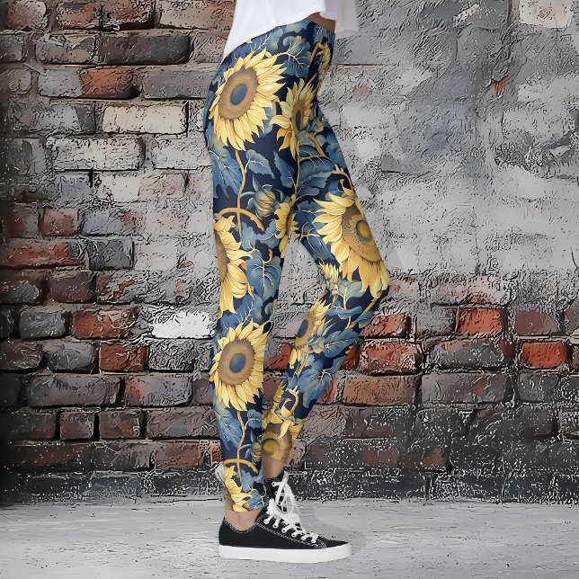 Jugendstil-Sonnenblumen Leggings (Art Nouveau Sunflowers Leggings)