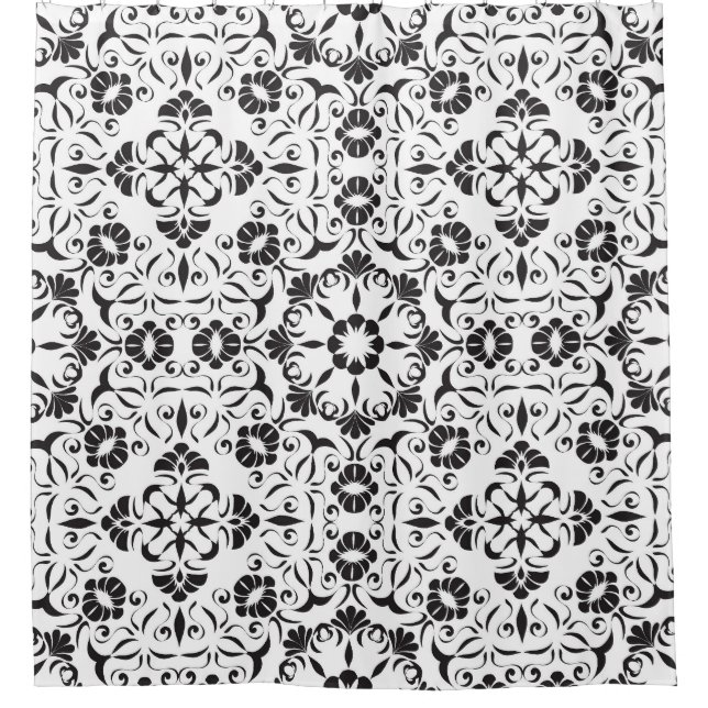 Jugendstil: Stilvolle Vintage Elemente Duschvorhang (Vorderseite)