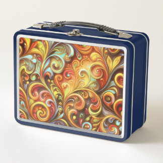 Jugendstil: Strahlendes Barock schwirrt Metall-Lun Metall Brotdose