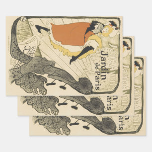 Jugendstil-Tänzerin Jane Avril von Toulouse Lautre Geschenkpapier Set
