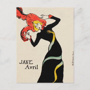 Jugendstil-Tänzerin Jane Avril von Toulouse Lautre Postkarte