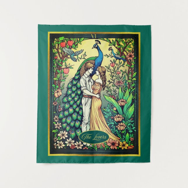 Jugendstil-Tarot-Karte, Die Liebhaber Wandteppich (Vorderseite)