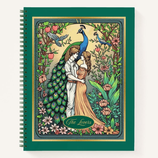 Jugendstil-Tarot-Karte, The Lovers Journal Notizbuch (Vorderseite)