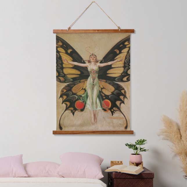 Jugendstil "The Flapper" Frank Xavier Leyendecker Wandteppich Mit Holzrahmen (Schlafzimmer)
