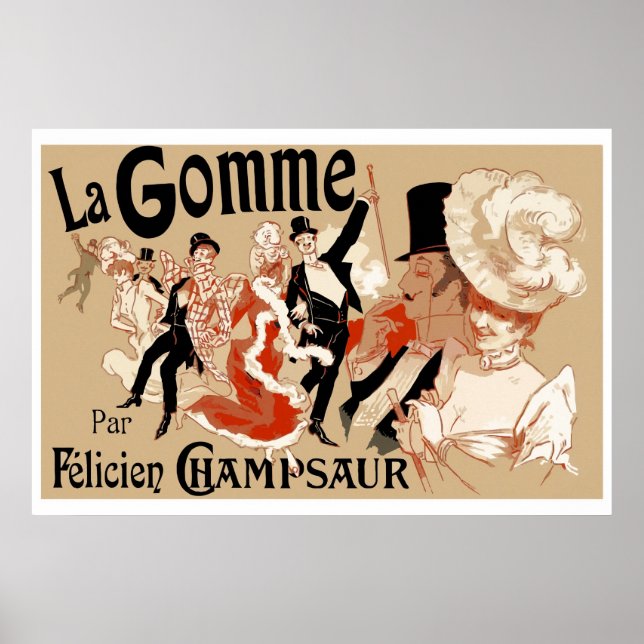 Jugendstil-Theaterstück und La Gomme Poster (Vorne)