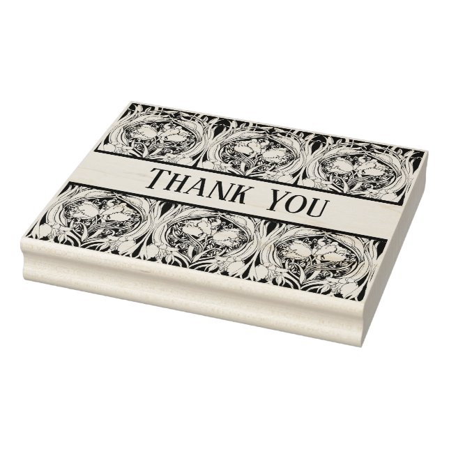 Jugendstil-Tulips individuell anpassbar Gummistempel (Stempel)