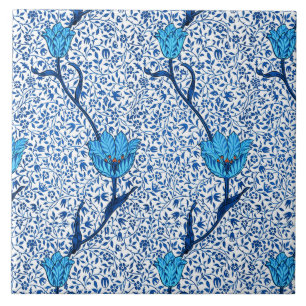 Jugendstil-Tulpen-Damaskus, Kobaltblau Fliese