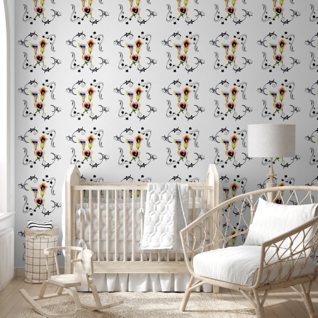 Jugendstil und Calla Lilie im Wasser Tapete (Kinder)