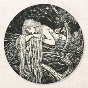 Jugendstil-Untersetzer Runder Pappuntersetzer