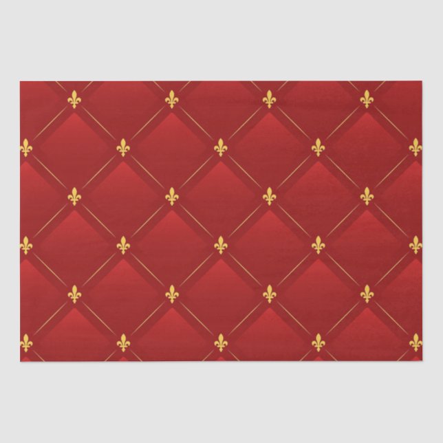 Jugendstil-Urlaub in Rot und Gold Seidenpapier (Vorderseite)