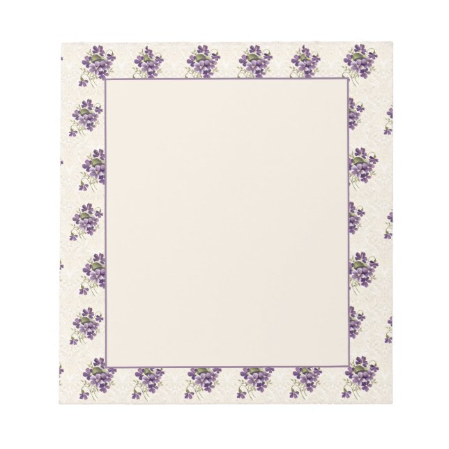 Jugendstil-Veilchen-Blumenmuster Notizblock (Vorderseite)