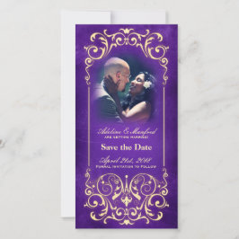 Jugendstil Viktorianisch: Gold & Eggplant Save the Save The Date