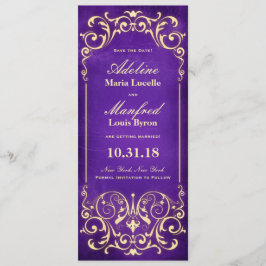 Jugendstil Viktorianisch: Gold & Eggplant Save the Save The Date