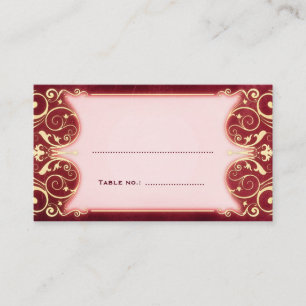 Jugendstil Viktorianisch: Red & Gold Table Escortk Platzkarte