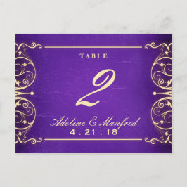 Jugendstil-Viktorianische Gold- und Eggplant-Tisch Postkarte