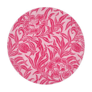 Jugendstil Vintage-Blumen Botanisches Rosa Muster Schneidebrett