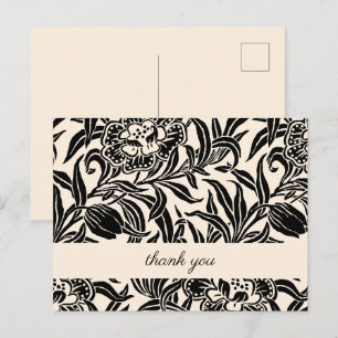 Jugendstil Vintage Botanisches Florales Muster Postkarte
