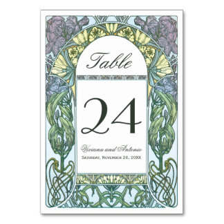 Jugendstil-Vintage Hochzeiten Tischnummern